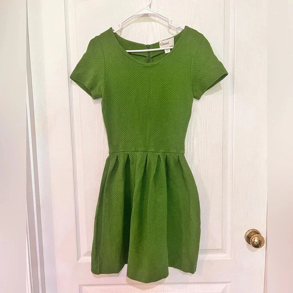 FINAL PRICE Anthropologie GANNI Green Textured Knit Drop Waist - Picture 2 of 9